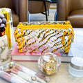 Fashionable Color Leopard Patterned Yellow Leopard Print PVC Makeup Bag - Waterproof Cosmetic Pouch 20x9x10cm for Women & Men