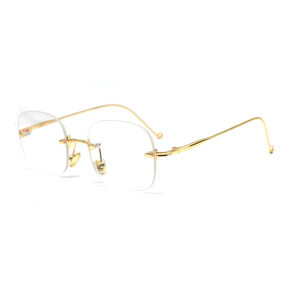 Glasses Frames Optical Eyewear Big Face Square Retro Rimless Glasses Frame Men Optical Glasses