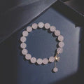 Women's 14k Gold Plated Bohemian Beaded Rose Crystal Gemstone Bracelet with Natural Stone for Party Occasions