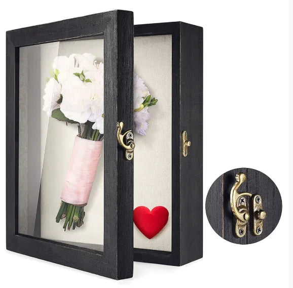 2025 Popular Wood Frames 8x10 A4 Flip Cover Shadow Box Display Case for Memorabilia Awards Medals Memory Dried Flower Display