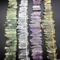 Real Natural Crystal Stone Charms for Jewelry Making Mix Color Crystal Sticks Bulk for Pendants Assorted Crystal Strand Drilled