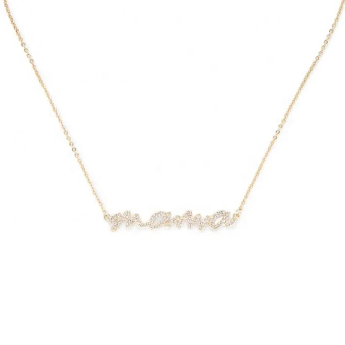 LOZRUNVE Original Brand 925 Sterling Silver Dainty Pave CZ Mother Gift Mama Necklace Gold