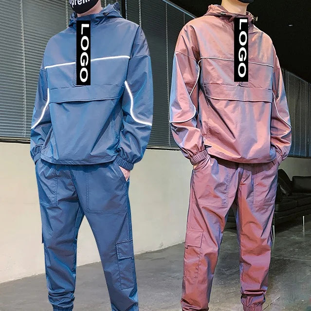 2022 New Fashion 100% Polyester Brand Custom High Quality Wholesale Reflective Men Tracksuit Mens Clothing
