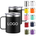 Beeman Custom Double Wall Vacuum Stainless Steel Travel Tumbler Cup Camping Tumbler Insulated Coffee Mug With Handle and Lid
