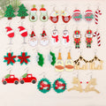 Fashion Cute Cartoon Acrylic Christmas Tree Snowman Santa Claus Elk Christmas Earring for Women