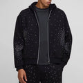 Factory Oem Vintage Washed Heavyweight Sweatpants Hoodie Sets Custom Logo Printing Men Embroidery Rhinestone Tracksuits