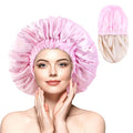 Wholesale RTS Custom Logo Hair Accessories Reversible Satin Bonnet Double Layer Sleep Night Large Size Hair Bonnets for Women