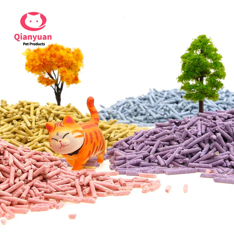 Dust Free Clumping Supplier Wholesale Premium Green Tea Scent Plant Cat Litter 2mm Stripe Shape Eco Clean Tofu Cat Litter