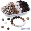 6 Color Silicone Bead Set 50Pcs 15MM Round Beads for Jewelry Making to Make Bracelets DIY Keychain Necklace Jewelry Accessories
