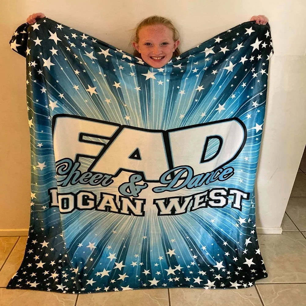Free Tariff Fast Delivery Sublimation Custom Logo Cheerleading Fleece Blanket