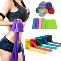 Long Elastic Yoga TPE Exercise Flat Resistance Bands for Sports Fitness Strip Type