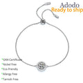 Simple Fashion S925 Sterling Silver VVS1 Moissanite Diamond Bring Good Fortune Lucky Round Fine Chain Link Bracelets for Ladies