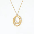 Fashion Women Stainless Steel Jewelry New Design 18K Gold Plated Double Circle Pendant Necklace for Women