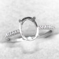 Sterling Silver 6*8/7*9/8*10/9*11/10*12mm Semi Mount Ring Frame Empty Blank Setting S925 Base Without Center Stone DIY for Inlay