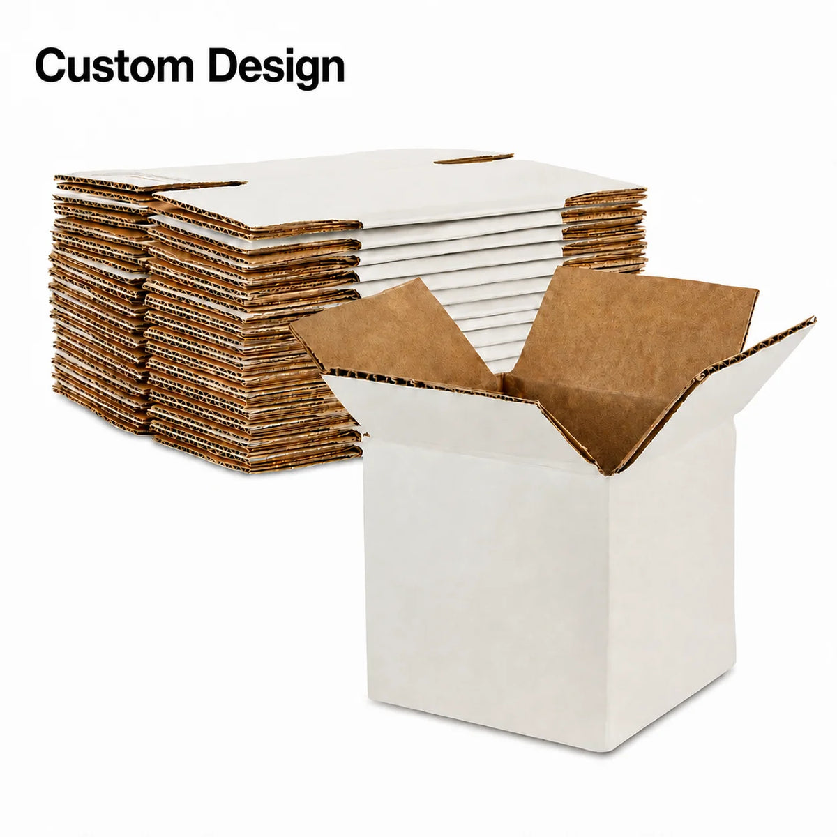Wholesale Manufacturer Sturdy White Corrugated Cardboard Shipping Boxes for Foldable Mailing Boxes 5 X 5 X 5 Cartons Box