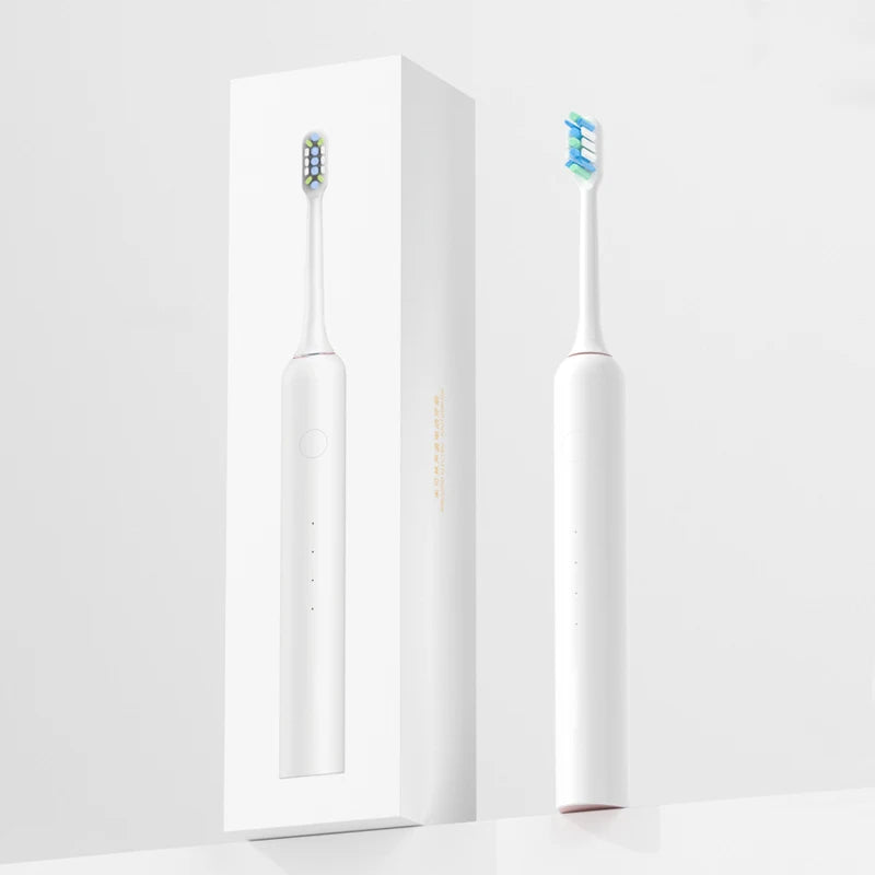 Adult Ultrasonic Smart Oral Electric Toothbrush Waterproof USB Rechargeable with Soft Bristles