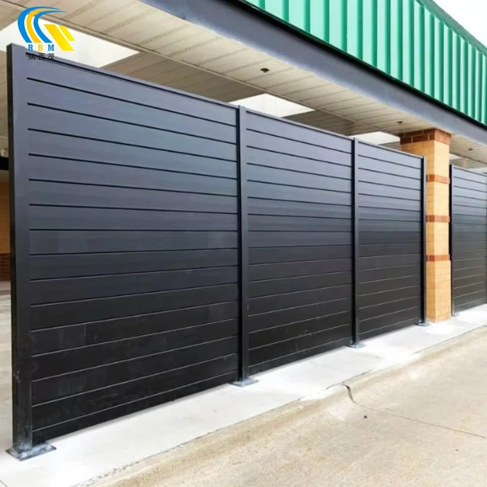 Modern Design Modular Fences Aluminum Metal Horizontal Yard Privacy Slat Fencing Panels Outdoor Garden Fence