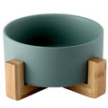 Dog Cat Bowls Outdoor Indoor Pet Ceramic and Wooden Bowl  Feeding Feeder Water Bowl