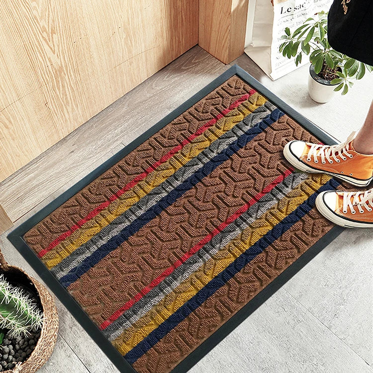 Water Hog Loop Pile Design Velvet Single Rib Needle Punch Indoor Outdoor Door Mat