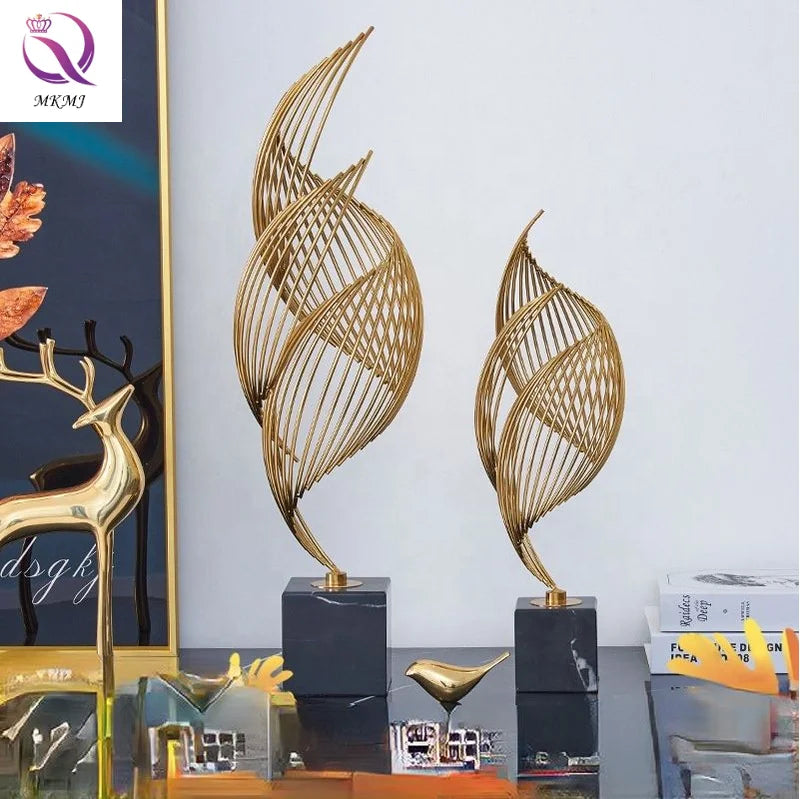 Modern Simple Metal Home Decoration Nordic Light Luxury Ornaments for Living Room Porch Office Soft Decorations