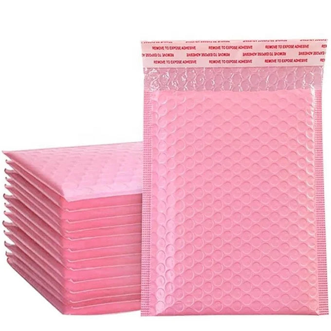 Custom logo pink Color Mailer Carrier Bag Bubble Padded Shipping Mailing Envelope Bag