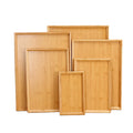 Restaurants Breakfast Dinner Food Tray Portable Bathroom Bed Tray Wood Bamboo Tea Serving Tray With Handle
