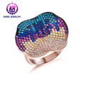 Luxury Romantic Silver Rings Women 925 Sterling Silver Blue Spinel Yellow Gold Zircon Engagement Wedding Ring Jewelry Gifts