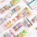 Cute Cartoon Bear and Rabbit Hand Account Washi  Tape Creative Fresh Hand Account DIY Material Stickers 8 Styles 5 Rolls