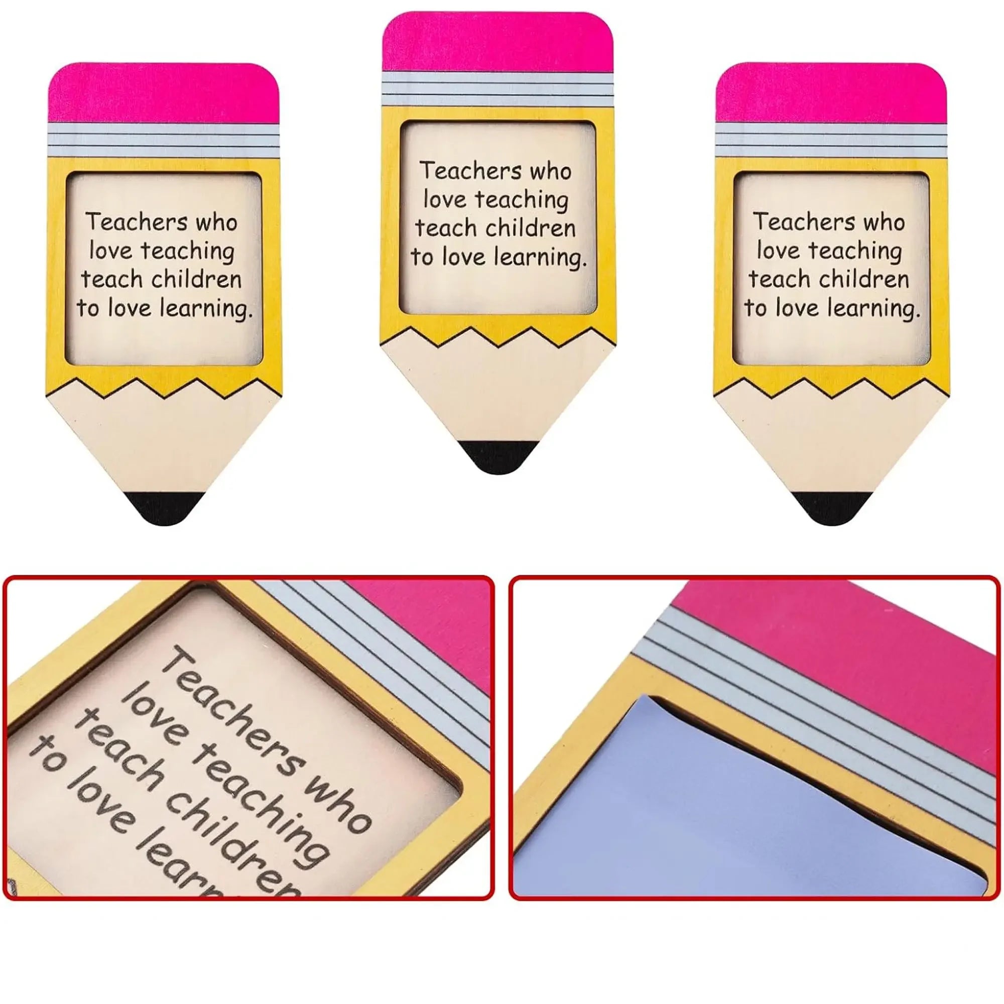 Teacher Appreciation Pencil Sticky Note Dispensers Holders Pencil Shaped Sticky Note Wood Organizers Back to School Party Gift