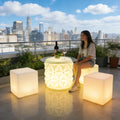 Modern Waterproof LED Cube Chair Lighting for Outdoor Living Room Hotel Home Bar & Park Plastic Furniture Night Club Table Bar
