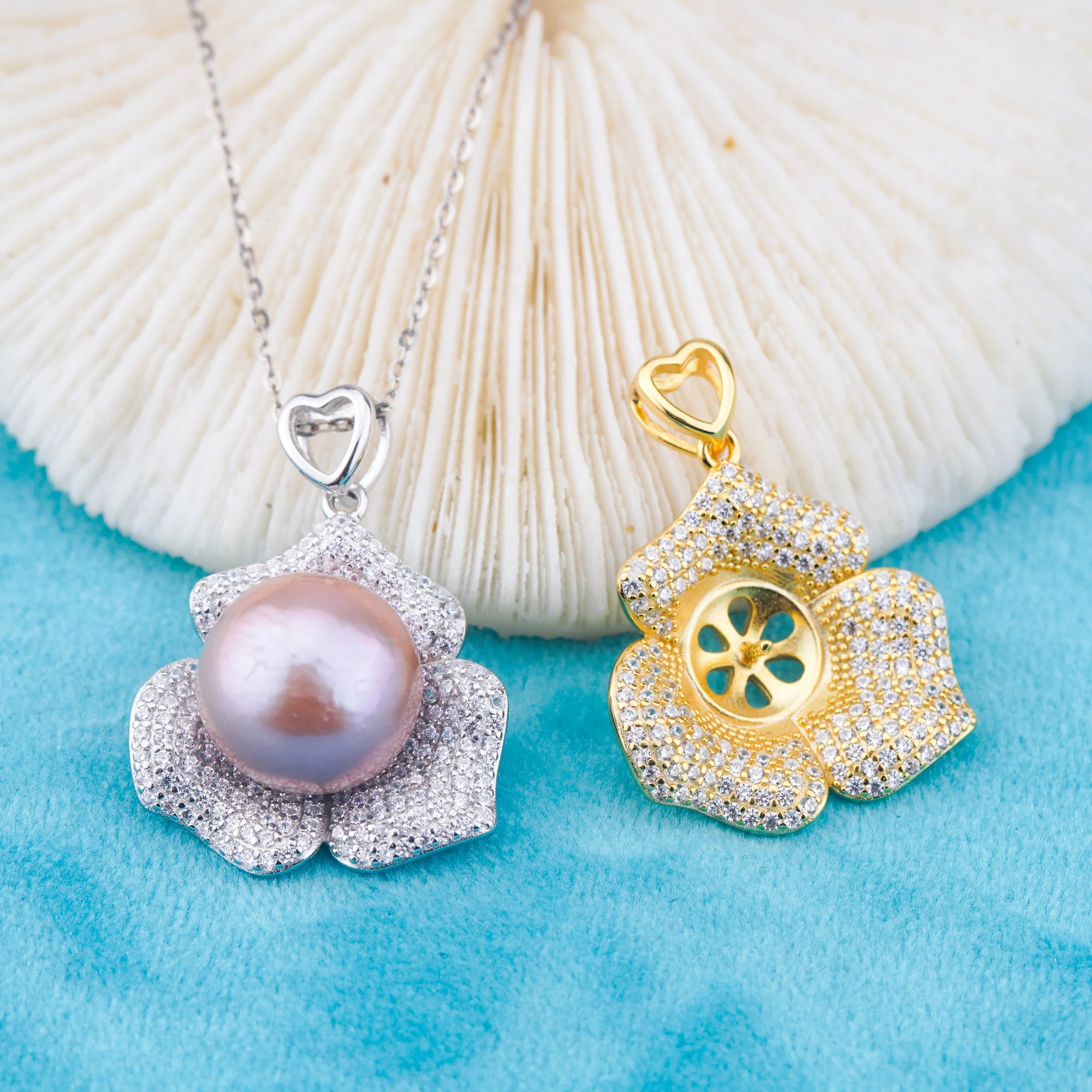 Pe011059 DIY 9-12mm Natural Freshwater Pearl Pendant Accessory 925 Sterling Silver Engagement Jewelry Necklace for Women