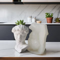J293 Silicone Mold DIY Plaster Planter Homemade Cement Mix David Portrait Planter Molds