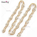 Handmade Gold Flower Rhinestone Wedding Belt Crystal Bridal Embellishments and Sashes Applique for Bridesmaid Dress WRA-1776