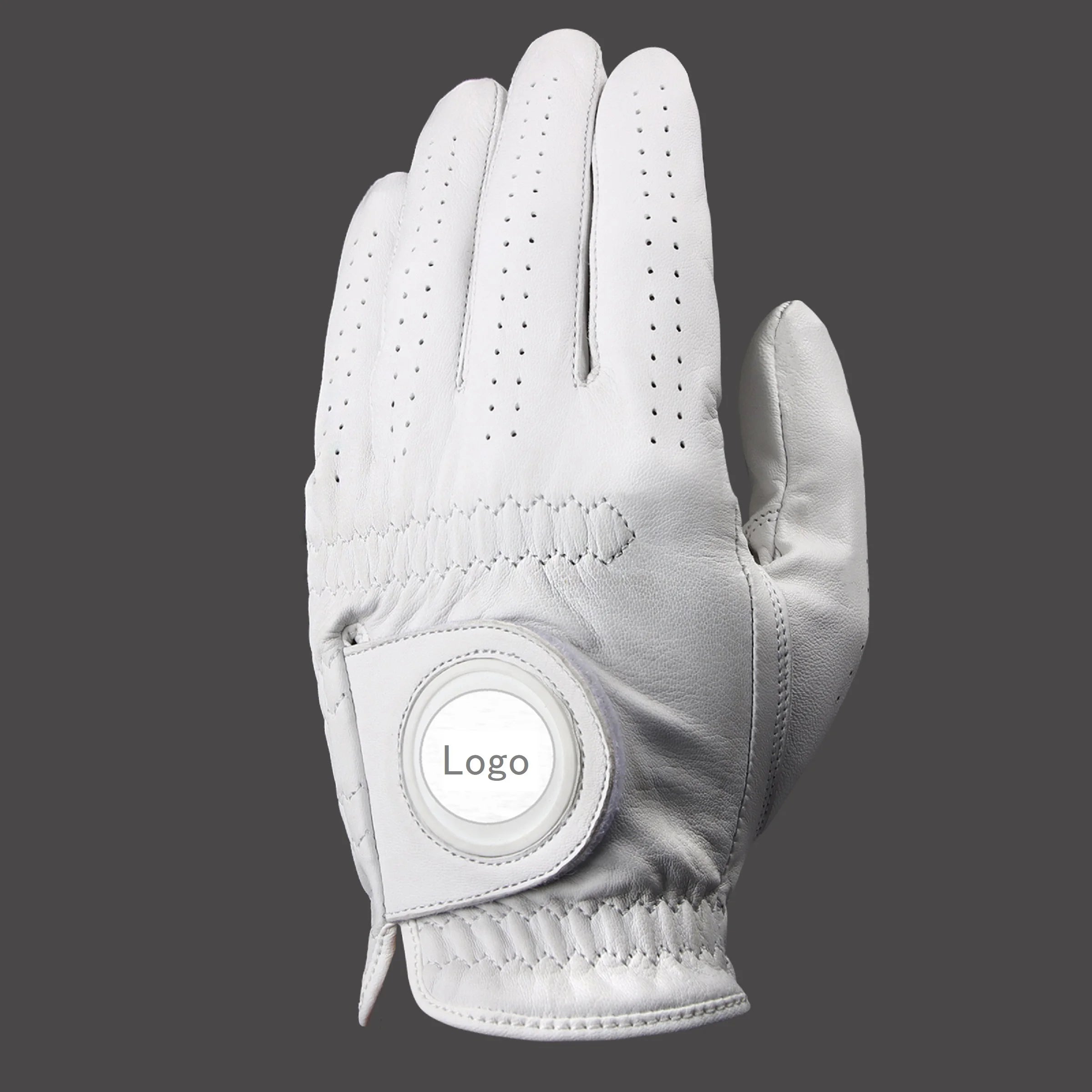 OEM Soft Indonesian Cabretta Sheepskin Leather Golf Gloves for Adults Breathable Left Hand Wholesale Custom Logo for Sports Use