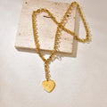 New Waterproof 18K Gold-plated Stainless Steel Heart-shaped Pendant Necklace Fashionable and Romantic Women's Necklace Jewelry