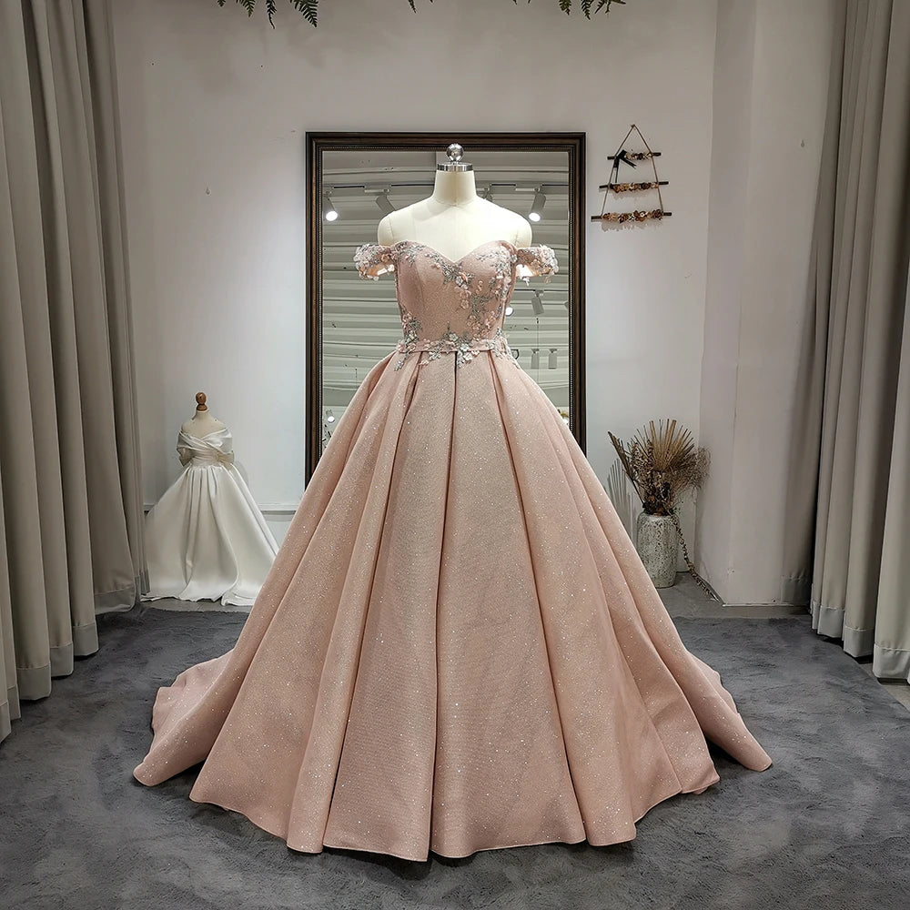 Perfect Elegant Modest Off Shoulder Evening Gowns Dresses Jancember RL259