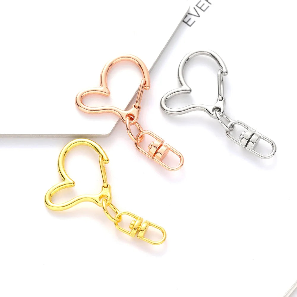 Wholesale Heart Spring Clip Snap Hook Keychain Hardware Metal Key Chains
