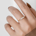 Fashion 18k Gold Plated Stainless Steel Baroque Pearls Beaded Ring