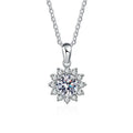 925 Sterling Silver Sunflower Diamond Pendant Necklace Live Supply for Weddings Female 1 Karat Pendant From Mozambique