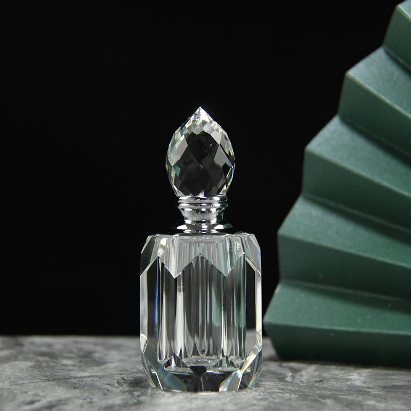 Clear 12ml Crystal Perfume Oil Bottle Arabic Perfume Attar Oil Bottles With Boxes Wholesale