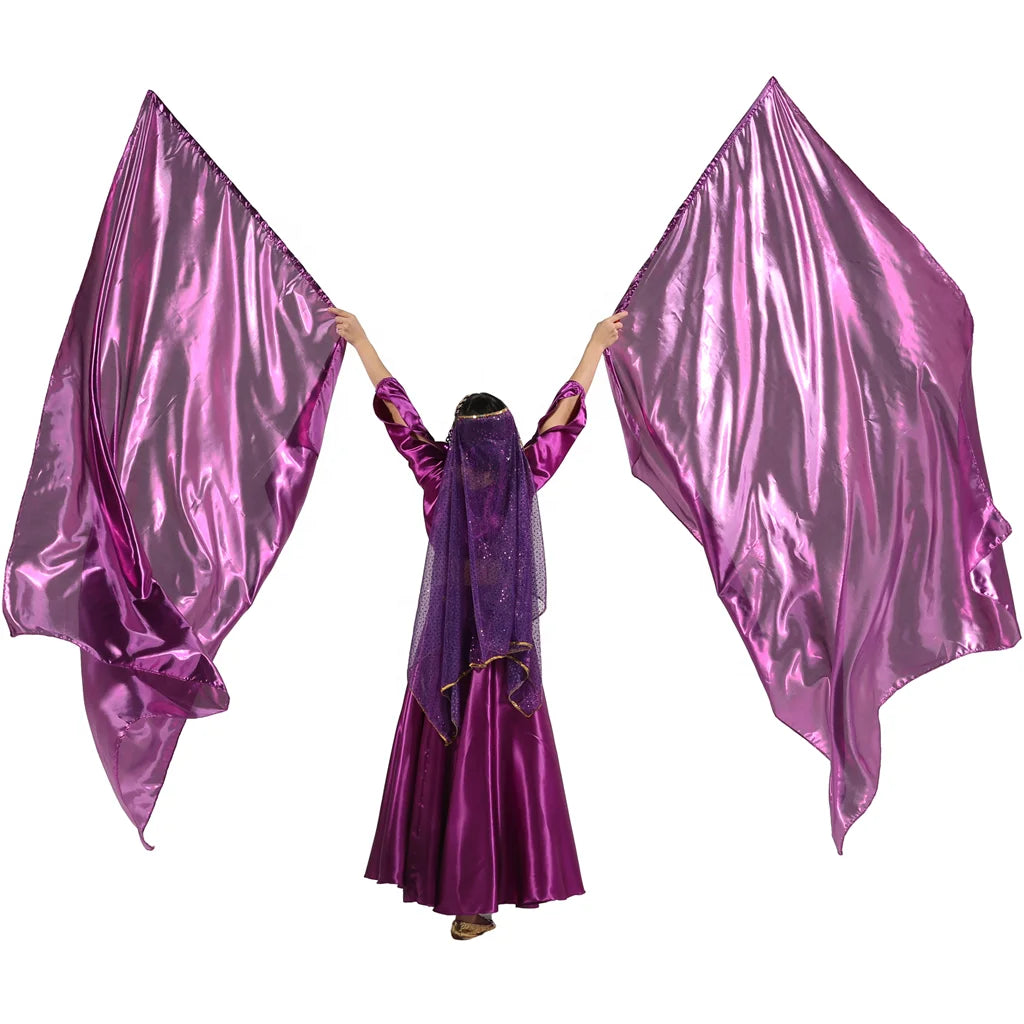Bestdance Christian Dancer Semicircle Worship Angel Wing Flags Banner Church Metallic Praise Flag