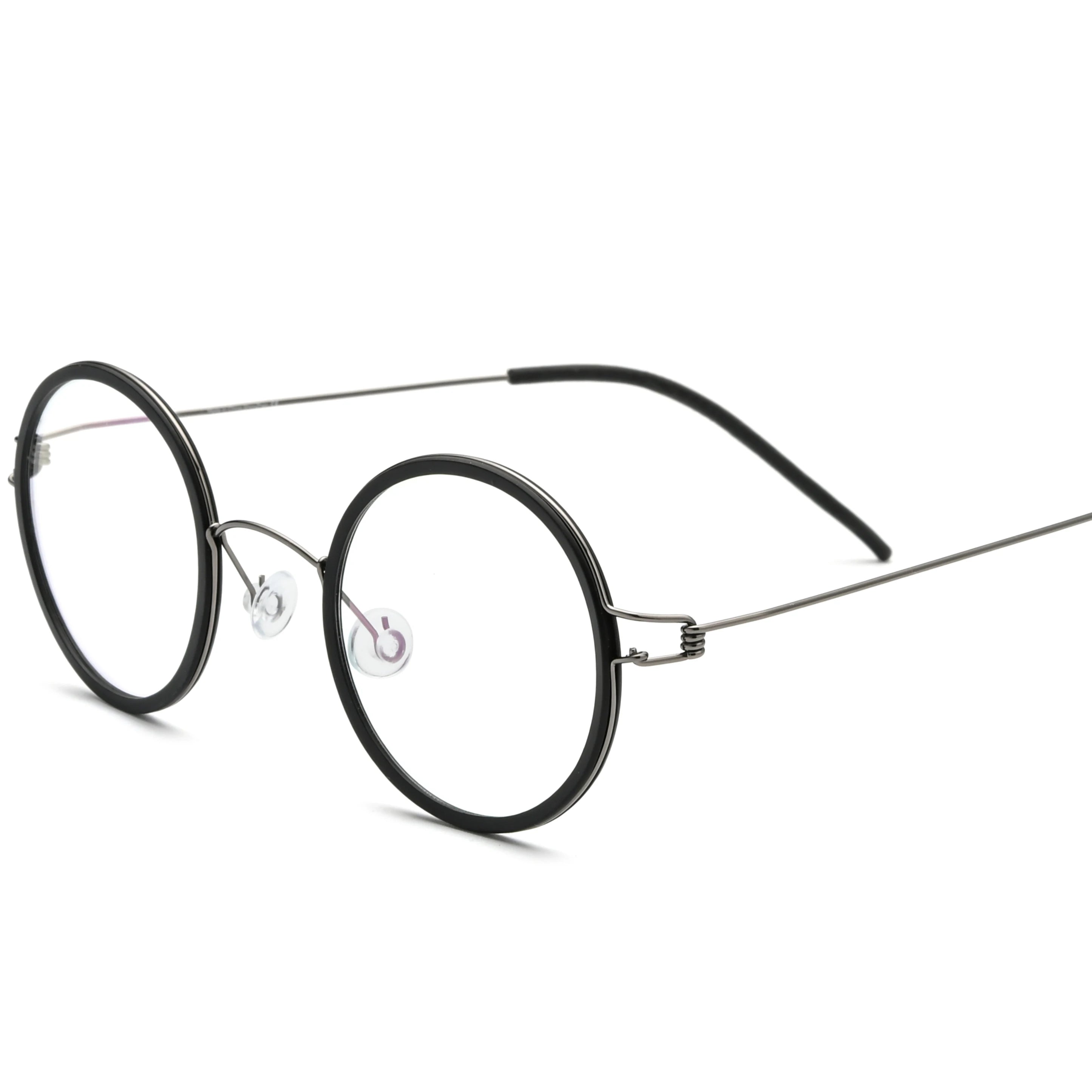 Titanium Glasses Frame Men Women Round Myopia Optical Prescription Eyeglasses Korea Screwless Eyewear