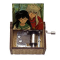 Wholesale Custom Anime Inuyasha Song Mechanism Hand Crank Wooden 18 Notes Movement Music Box With to Love's End