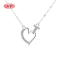 Vintage Bulk Fashion Jewelry Zirconia Charm 925 Silver Sterling Heart Necklaces Pendant Women Jewellery Wholesale