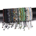 4mm Natural Stone Beads Round Labradorite Lava Agate Braided Bracelets Reiki Heal Yoga Bracelet for Women Men Jewelry