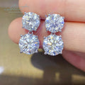 Silver 925 Original Total 10 Ct Round Brilliant Cut Diamond Test Past D Color Moissanite Wedding Drop Earrings Gemstone Jewelry