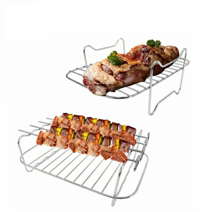 Manufacturer Air Fryer Rack Piece Stainless Steel Bbq Kebab Skewers Electric Fryer Accessories