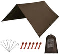 WOQI 210T Polyester Camping Tarp with Aluminum Pole Essential Survival Gear Sunshade Awning for Hiking Outdoor  Tent
