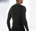 Men's Long Sleeve Compression Tshirt Quick Dry Plain Sportswear Breathable Splicing Gym Workout Top for Running for Adults