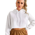 In-Stock Women Clothing Custom Logo Printing Long Sleeve Hoodie Sweatshirts Women Crop Top Hoodie